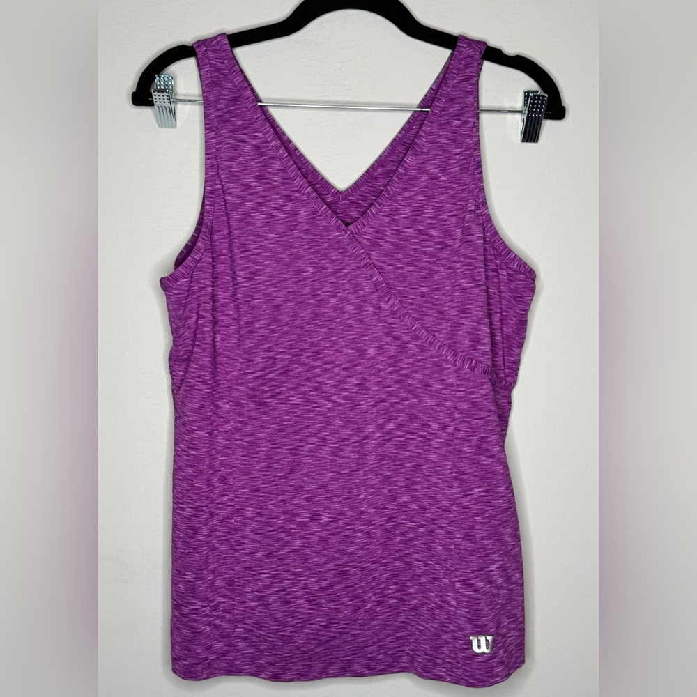 NWOT Wilson Women's Purple Healthered V Neck Tank Top Tennis Pickleball